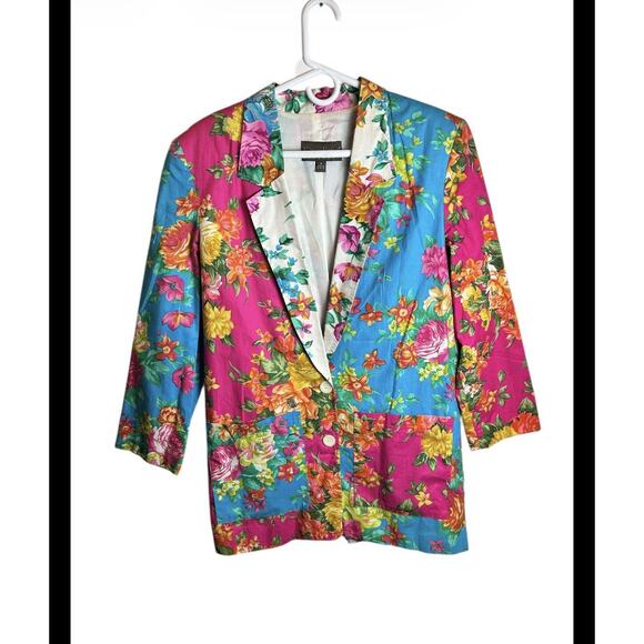 Karen Kane Jackets & Blazers - Vintage Karen Kane Floral Blazer 90s Size Small